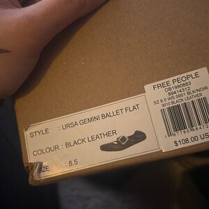 Free People Black Leather Ursa Gemini Flats